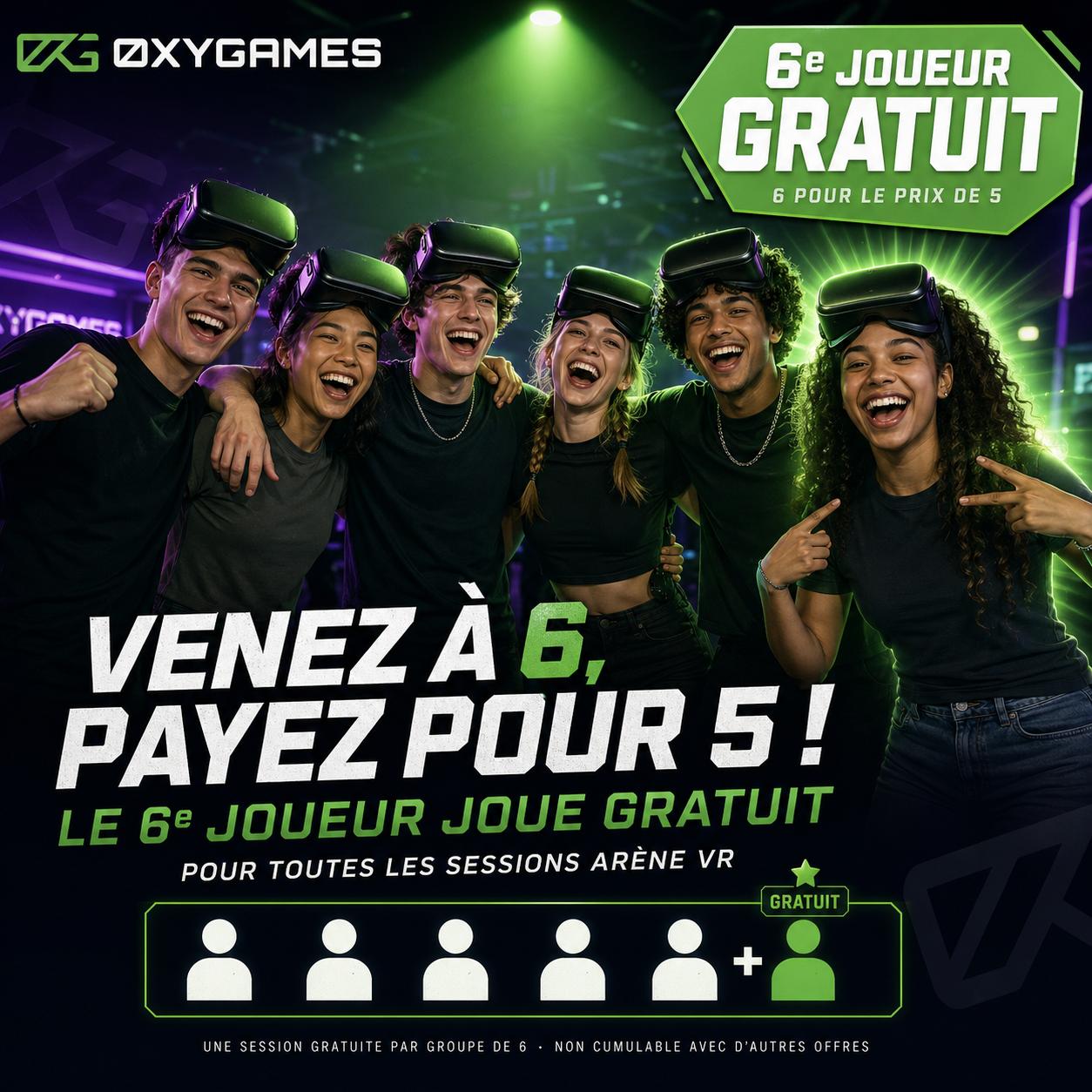 Jouez à 6, payez pour 5.